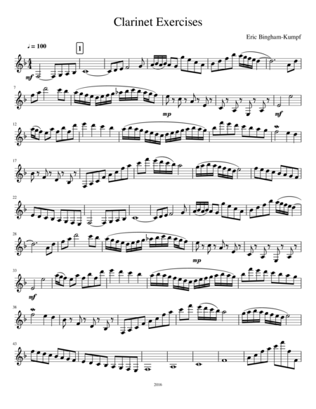 clarinet sheet music pieces