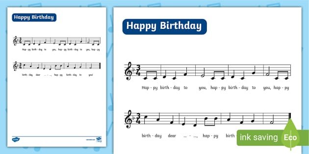 Happy Birthday sheet music for beginners